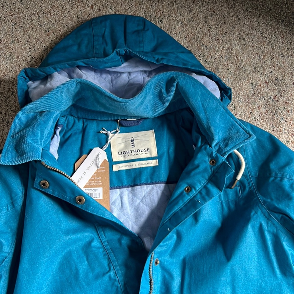 Teal waterproof jacket